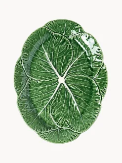Cuencos Y Platos De Servir|Vajillas Completas></noscript>BORDALLO PINHEIRO Fuente de servir ovalada pintada a mano Cabbage Verde oscuro, blanco Off White