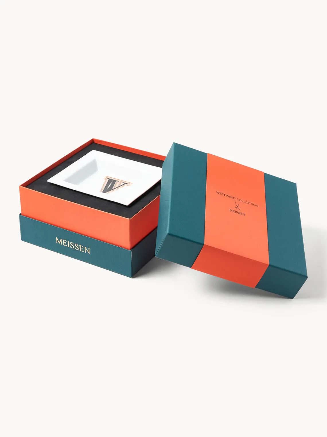 Bandejas Decorativas|Jarrones>Westwing Collection Fuente decoratia artesanal | MEISSEN Initials V