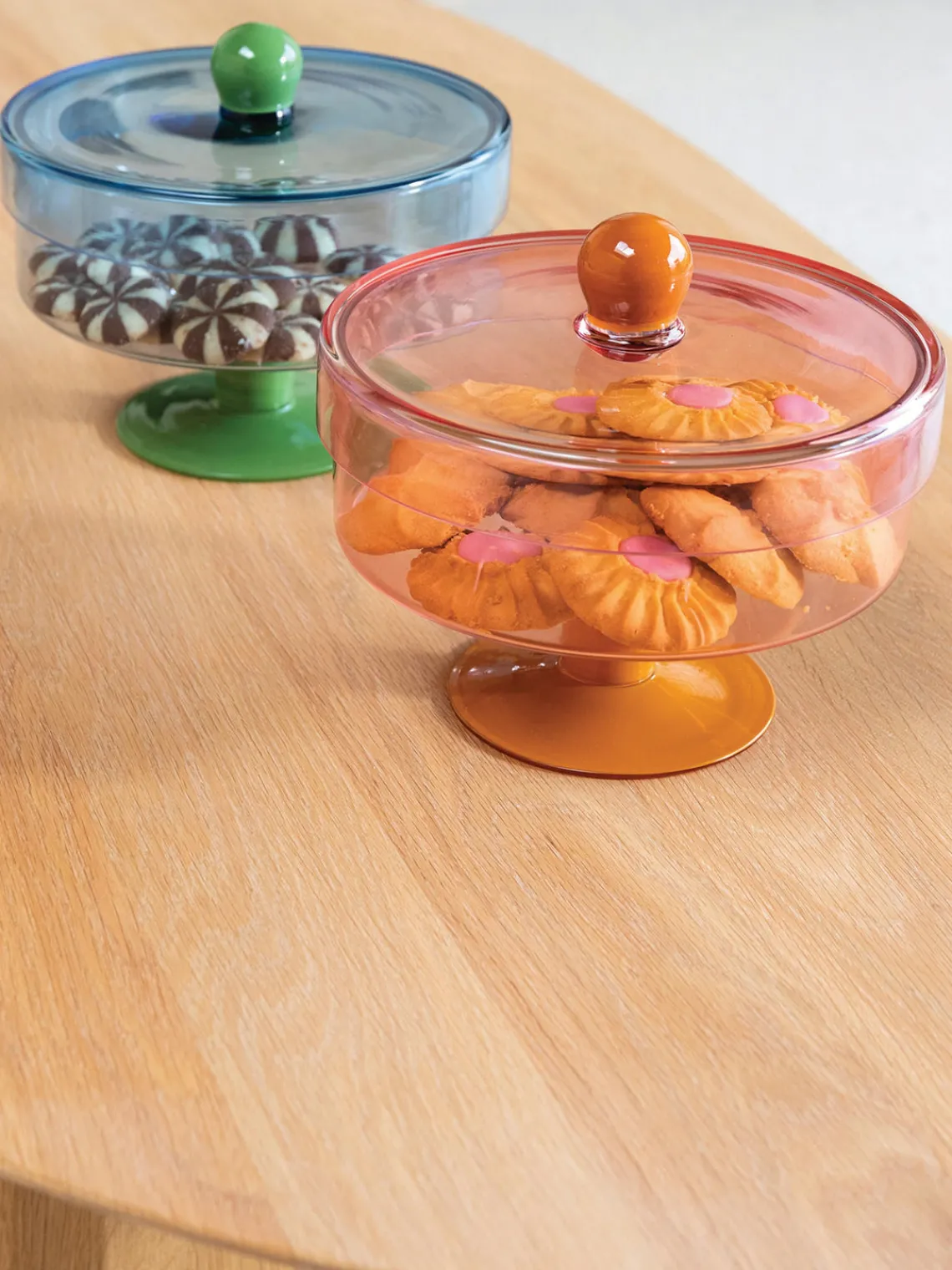 Botes De Cocina|Almacenaje De Cocina>&k Amsterdam Fuente para postre de vidrio Duo Verde, azul