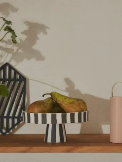 Cuencos Y Platos De Servir|Vajillas Completas>Oyoy Living Design Fuente para postre pequeña de cerámica Toppu Negro, blanco