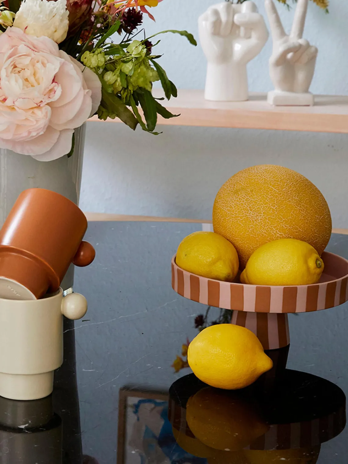 Cuencos Y Platos De Servir|Vajillas Completas>Oyoy Living Design Fuente para postre pequeño de cerámica Toppu Rosa claro, terracota