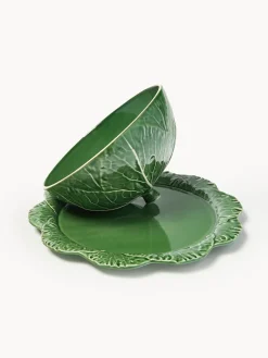 Cuencos Y Platos De Servir|Vajillas Completas>BORDALLO PINHEIRO Fuente pintada a mano con tapa Cabbage