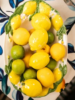 Bandejas|Vajillas Completas>Les Ottomans Fuente pintada a mano Lemon