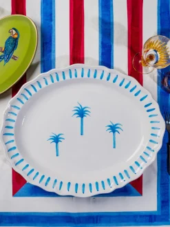 Best Fuente pintado a mano The Palms Cuencos Y Platos De Servir|Vajillas Completas