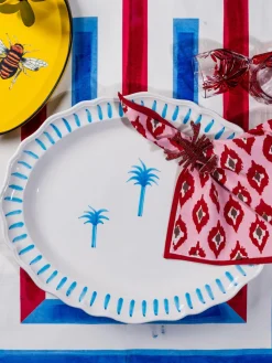 Best Fuente pintado a mano The Palms Cuencos Y Platos De Servir|Vajillas Completas