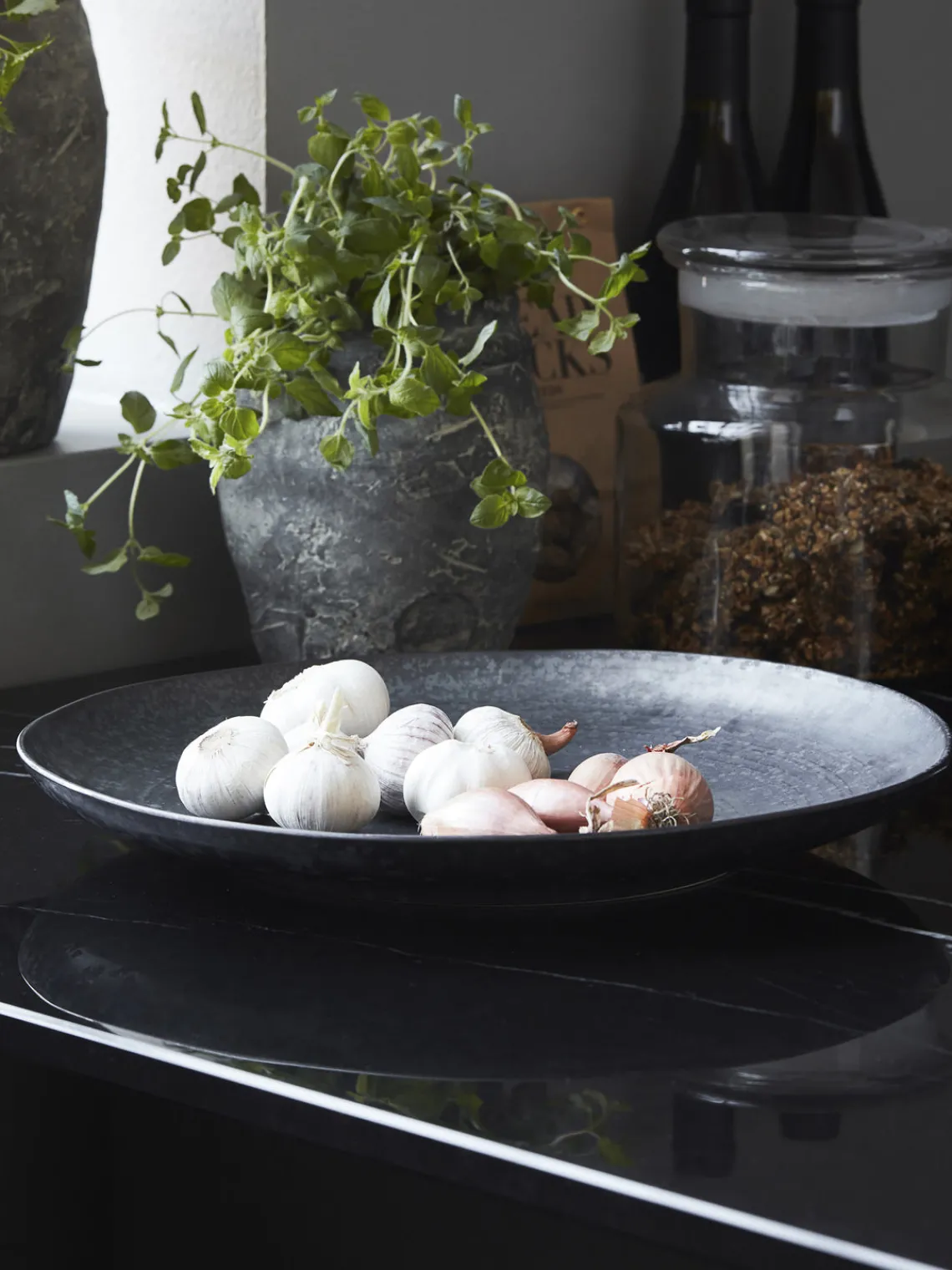 Cuencos Y Platos De Servir|Vajillas Completas>House Doctor Fuente Pion Gris antracita jaspeado