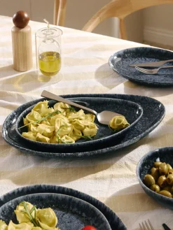 New Fuentes de servir artesanales en forma orgánica Macey, 2 uds. Cuencos Y Platos De Servir|Vajillas Completas