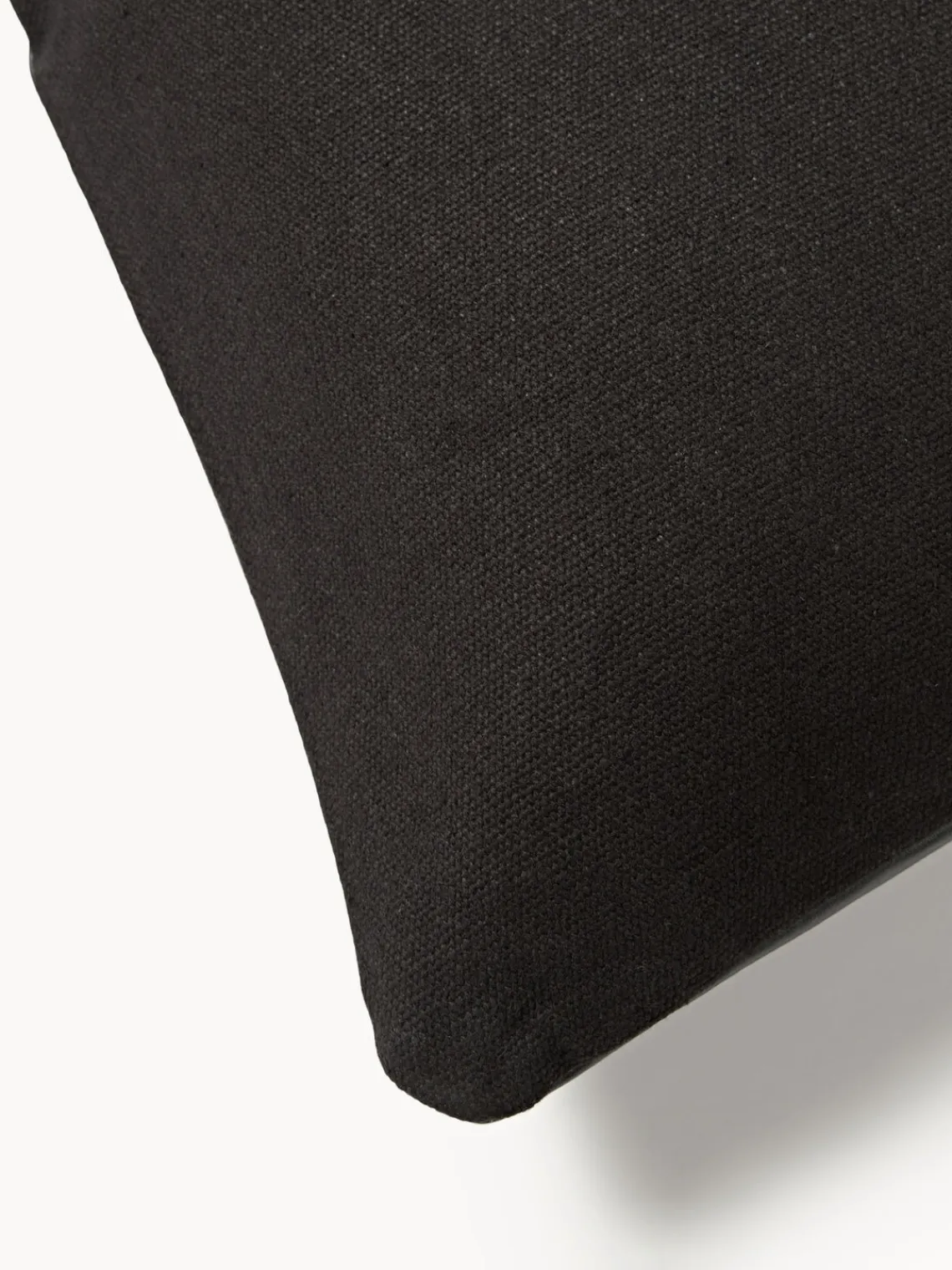 Cojines Decorativos|Cojines Decorativos>Westwing Collection Funda de almohada artesanal de cuero Raven Cuero negro