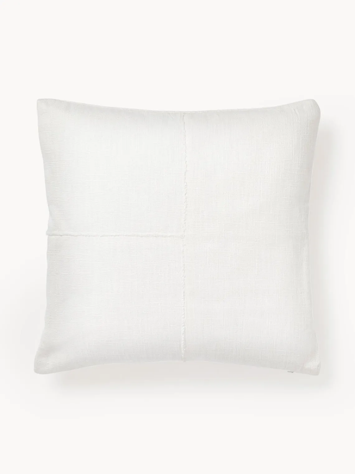 Cojines Decorativos|Mantas>Westwing Collection Funda de cojín artesanal con costura decorativa Terre Blanco