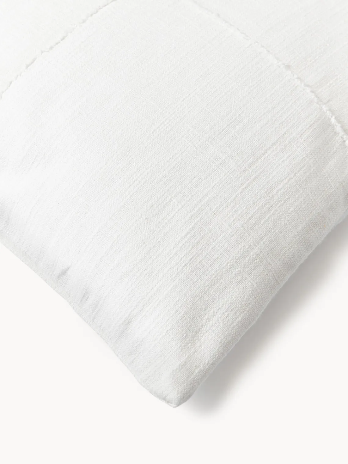 Cojines Decorativos|Mantas>Westwing Collection Funda de cojín artesanal con costura decorativa Terre Blanco