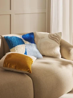 Sale Funda de cojín artesanal con relieves Coraline Mantas|Cojines Decorativos