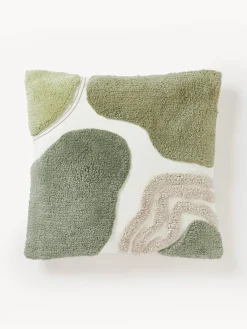 Funda de cojín artesanal con relieves Coraline Mantas|Cojines Decorativos