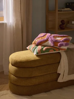 Mantas|Cojines Decorativos>Westwing Collection Funda de cojín artesanal con tejido capitoné Jiri Lila, naranja