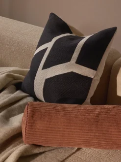 Clearance Funda de cojín artesanal con motivos geométricos Asta Mantas|Cojines Decorativos