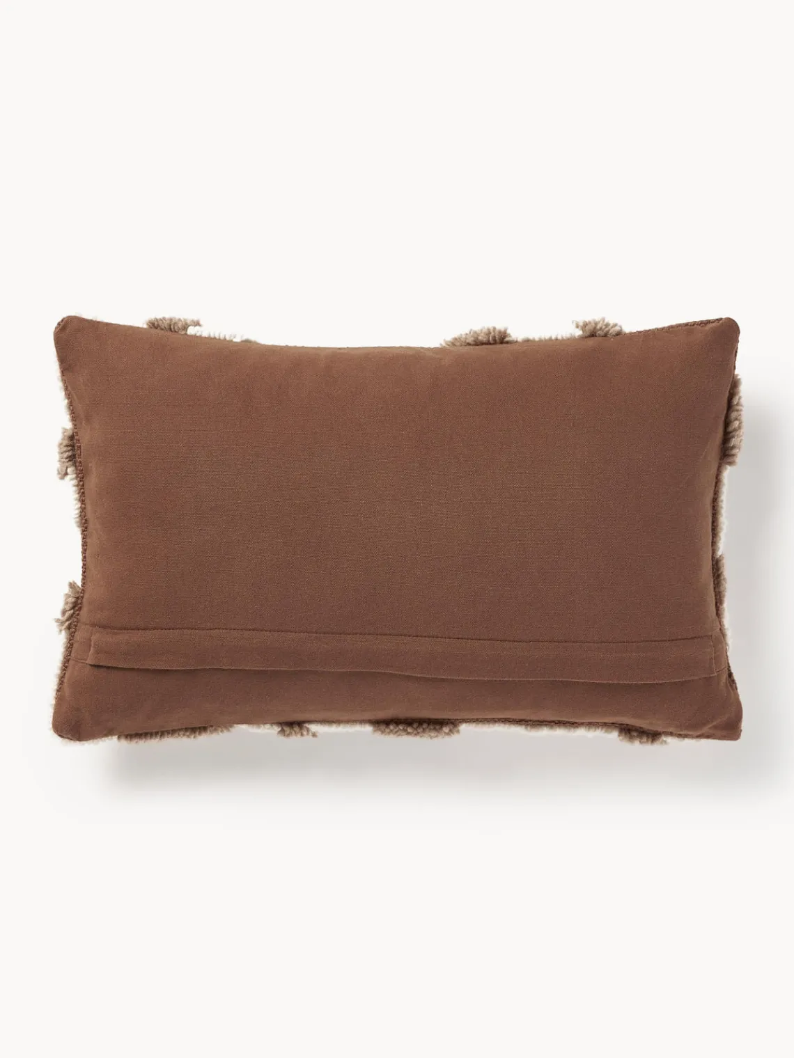 Mantas|Cojines Decorativos>Westwing Collection Funda de cojín artesanal con tejido capitoné Jiri Blanco Off White, marrón