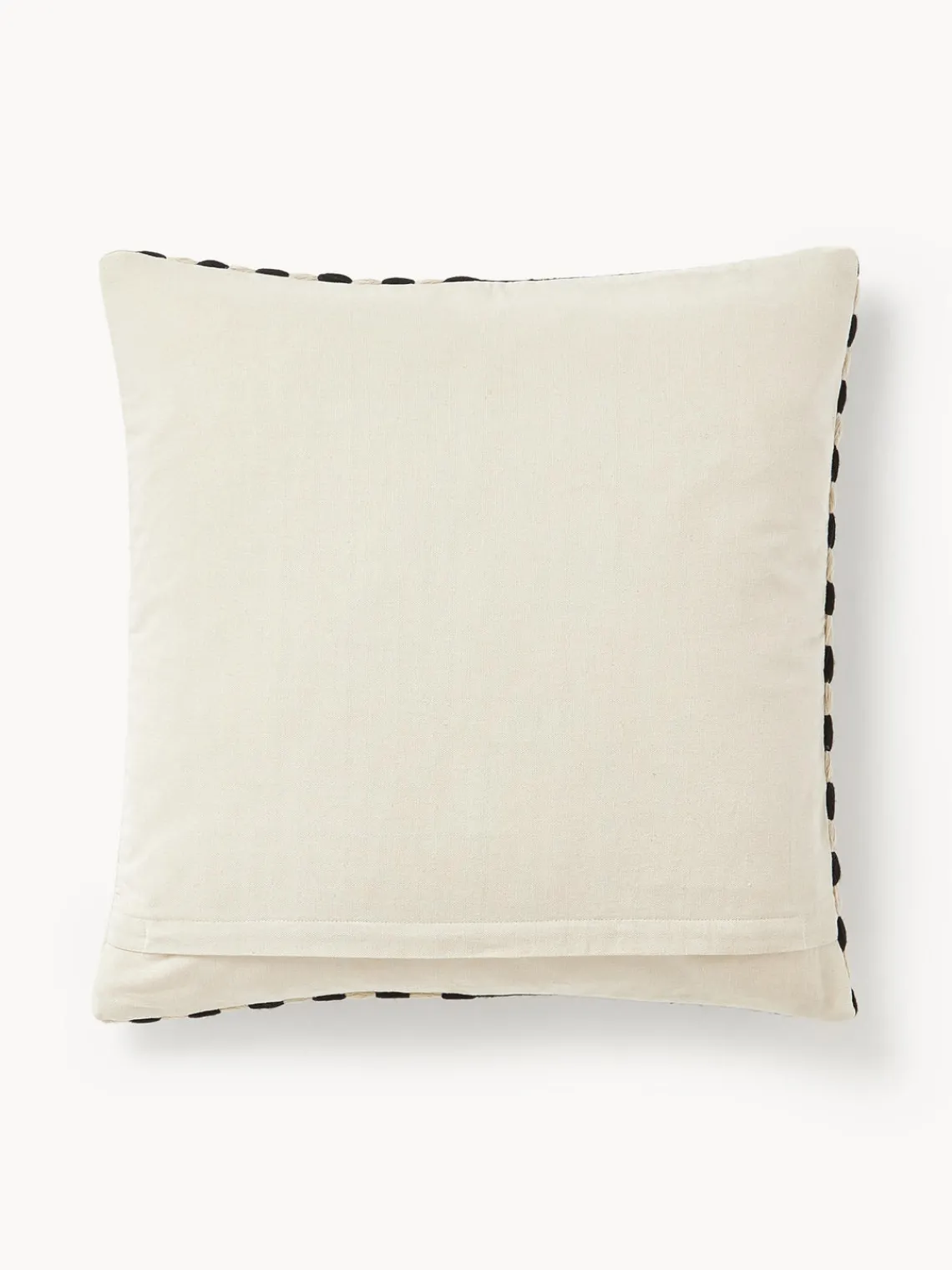 Mantas|Cojines Decorativos>Westwing Collection Funda de cojín artesanal con rayas bordadas Henry Negro, Off White