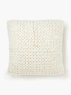 Cojines Decorativos|Cojines Decorativos>Westwing Collection Funda de cojín artesanal de punto grueso Adyna Blanco Off White