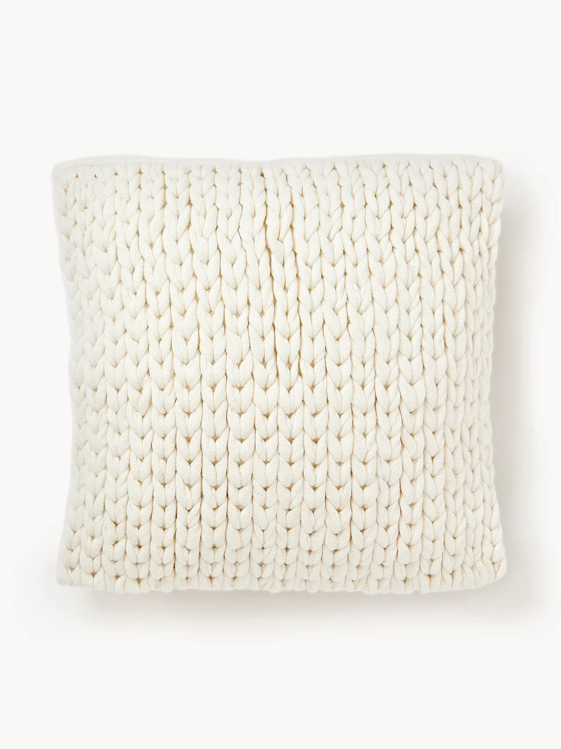 Cojines Decorativos|Cojines Decorativos>Westwing Collection Funda de cojín artesanal de punto grueso Adyna Blanco Off White