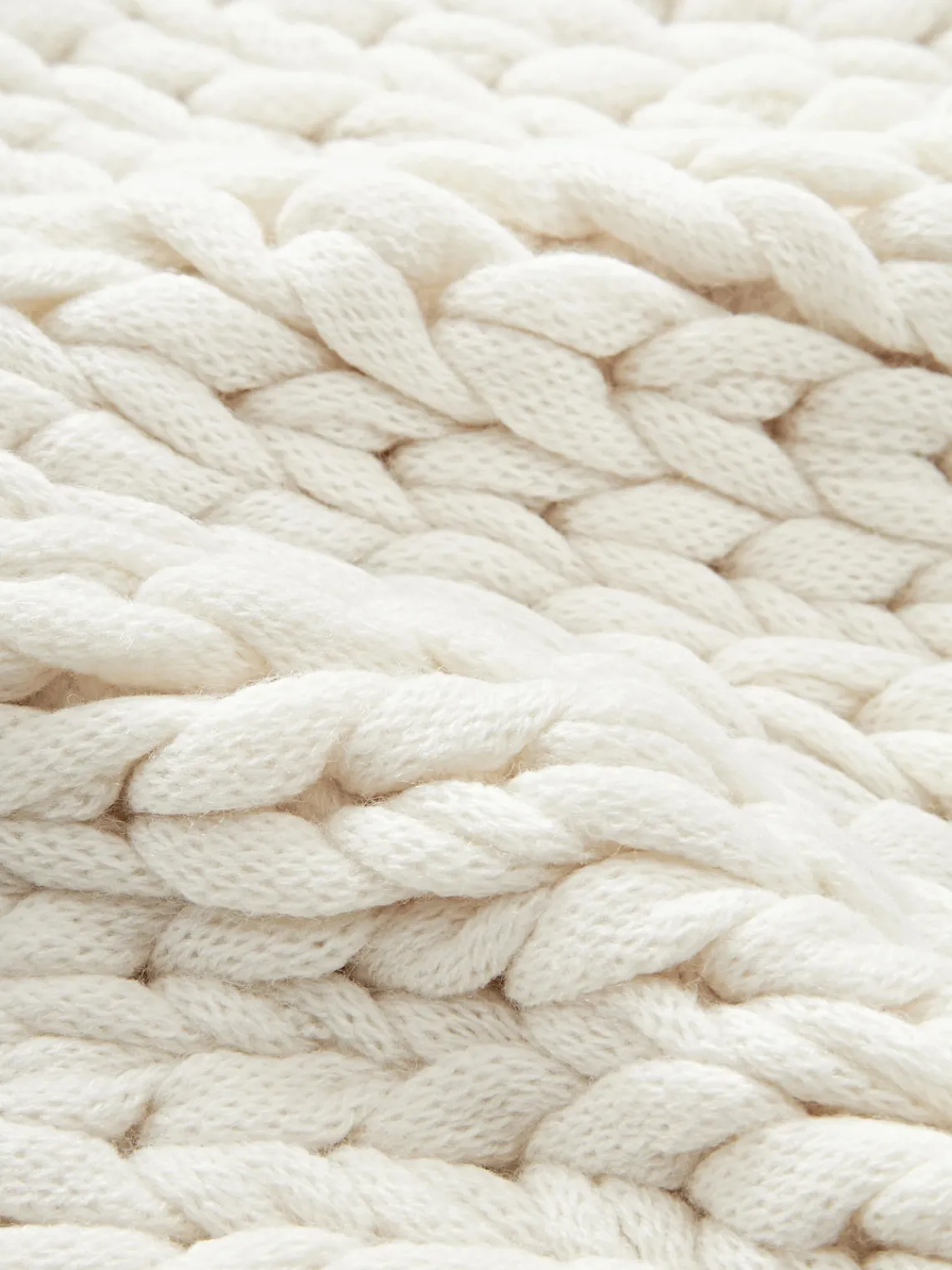 Cojines Decorativos|Cojines Decorativos>Westwing Collection Funda de cojín artesanal de punto grueso Adyna Blanco Off White