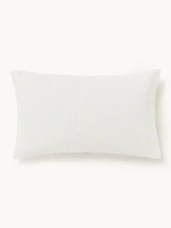 Cojines Decorativos|Mantas>Westwing Collection Funda de cojín artesanal de algodón con costuras decorativas Terre Blanco