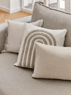 Cojines Decorativos|Mantas></noscript>Westwing Collection Funda de cojín artesanal de algodón con costuras decorativas Terre Blanco