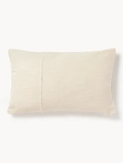 Cojines Decorativos|Cojines Decorativos>Westwing Collection Funda de cojín artesanal de algodón con costuras decorativas Terre Beige claro