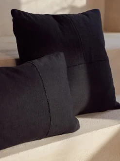 Cojines Decorativos|Cojines Decorativos>Westwing Collection Funda de cojín artesanal de algodón con costuras decorativas Terre Gris antracita