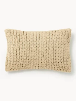 Funda de cojín artesanal de punto grueso Adyna Cojines Decorativos|Mantas