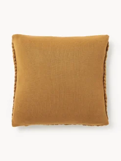 Cojines Decorativos|Mantas></noscript>Westwing Collection Funda de cojín artesanal de punto grueso Adyna Marrón claro