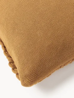 Cojines Decorativos|Mantas></noscript>Westwing Collection Funda de cojín artesanal de punto grueso Adyna Marrón claro