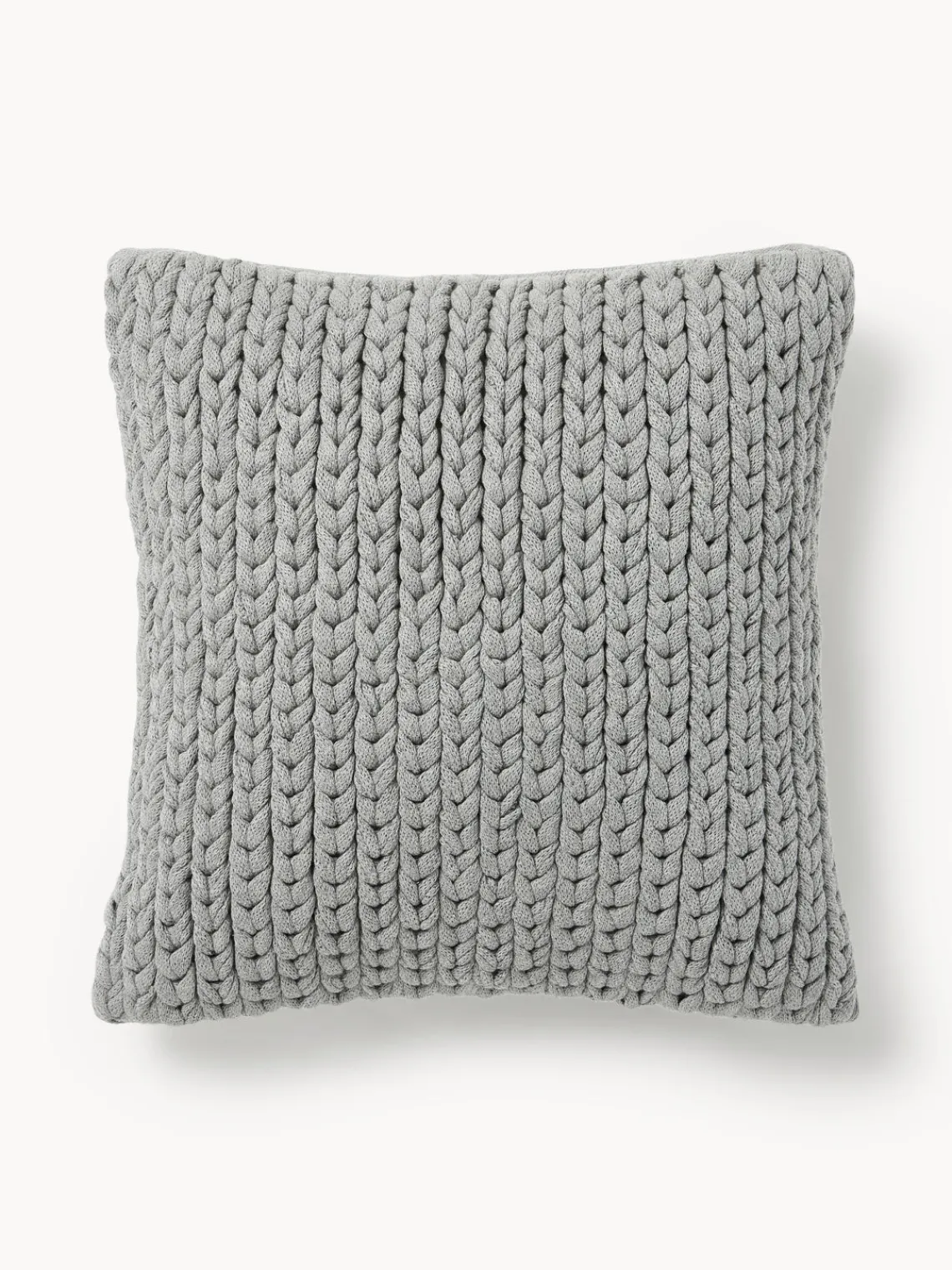 Cojines Decorativos|Mantas>Westwing Collection Funda de cojín artesanal de punto grueso Adyna Gris oscuro