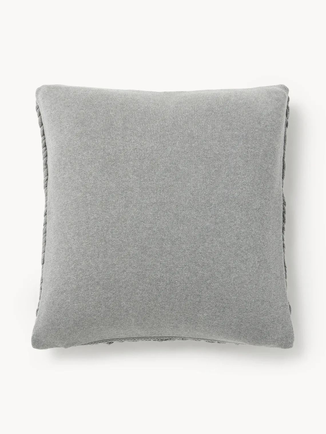 Cojines Decorativos|Mantas>Westwing Collection Funda de cojín artesanal de punto grueso Adyna Gris oscuro