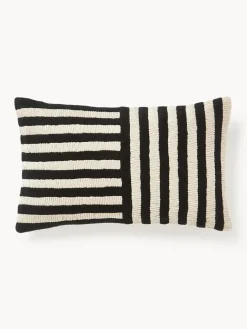 Cojines Decorativos|Mantas>Westwing Collection Funda de cojín artesanal Henry Negro, Off White