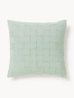 Cojines Decorativos|Mantas>Westwing Collection Funda de cojín artesanal Yann Verde salvia