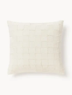 Cojines Decorativos|Mantas>Westwing Collection Funda de cojín artesanal Yann Blanco crema