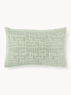 Cojines Decorativos|Mantas>Westwing Collection Funda de cojín Belena Verde salvia, blanco