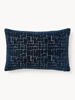 Cojines Decorativos|Mantas>Westwing Collection Funda de cojín Belena Azul oscuro, blanco