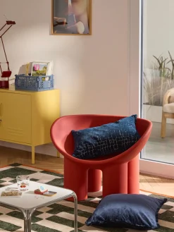 Cojines Decorativos|Mantas>Westwing Collection Funda de cojín Belena Azul oscuro, blanco