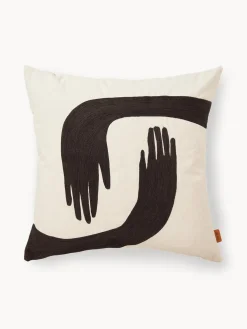 Outlet Funda de cojín bordada a mano de algodón ecológico Pose Cojines Decorativos|Mantas
