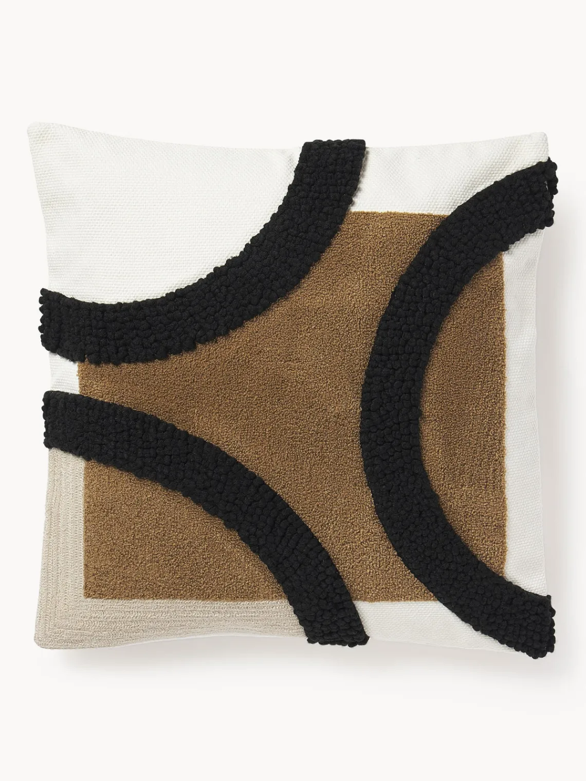 Funda de cojín bordada de algodón texturizada Reza Mantas|Cojines Decorativos