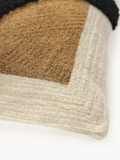 Funda de cojín bordada de algodón texturizada Reza Mantas|Cojines Decorativos