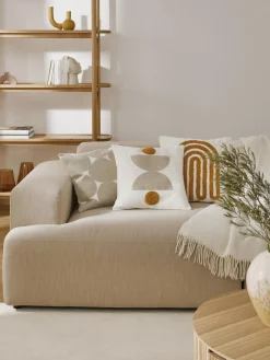 Best Funda de cojín bordada de algodón texturizada Izad Mantas|Cojines Decorativos