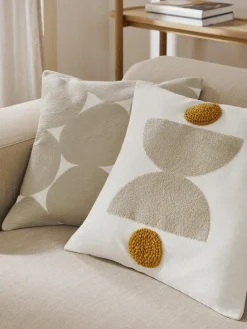 Best Funda de cojín bordada de algodón texturizada Izad Mantas|Cojines Decorativos