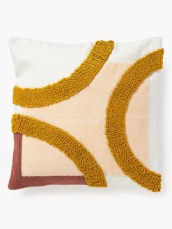 Outlet Funda de cojín bordada de algodón texturizada Reza Mantas|Cojines Decorativos