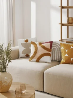 Outlet Funda de cojín bordada de algodón texturizada Reza Mantas|Cojines Decorativos