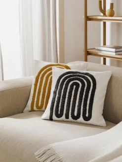 New Funda de cojín bordada de algodón texturizada Vahid Cojines Decorativos|Mantas