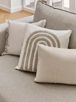 Clearance Funda de cojín bordada de algodón texturizada Vahid Mantas|Cojines Decorativos