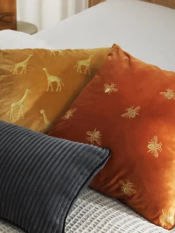 Outlet Funda de cojín bordada de terciopelo Giro Cojines Decorativos|Mantas