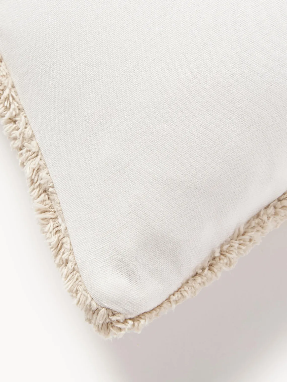 Cojines Decorativos|Mantas>Westwing Collection Funda de cojín capitoné con mechones decorativos Malu Tonos beige, blanco crema