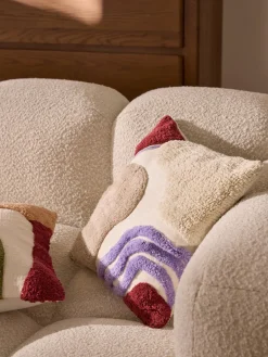 Online Funda de cojín capitoné con mechones decorativos Coraline Mantas|Cojines Decorativos